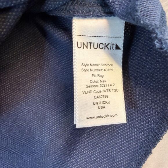 UNTUCKit Henley Shirt Mens Size Medium Cotton Modal Polyester Blue - Picture 4 of 5